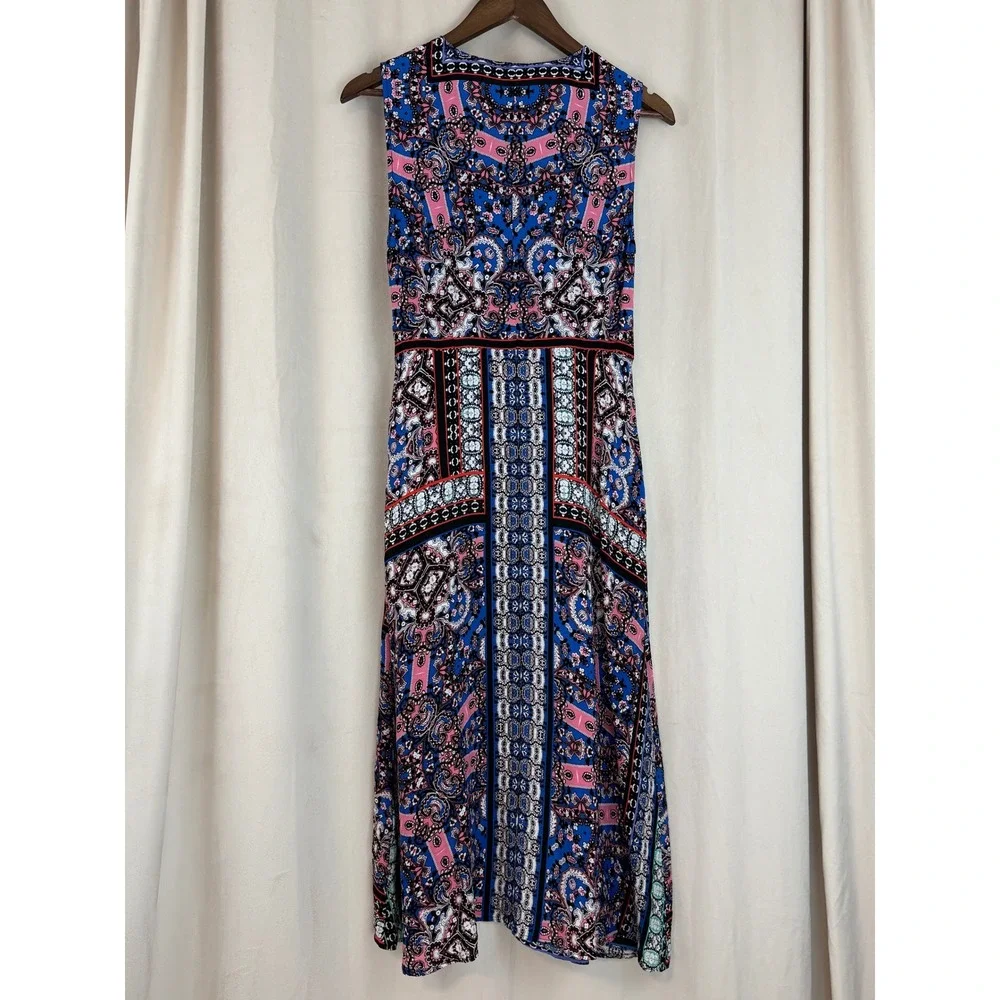 Twelfth Street by Cynthia Vincent Silk V-Neck‎ Midi Dress Size Medium - Picture 10 of 10